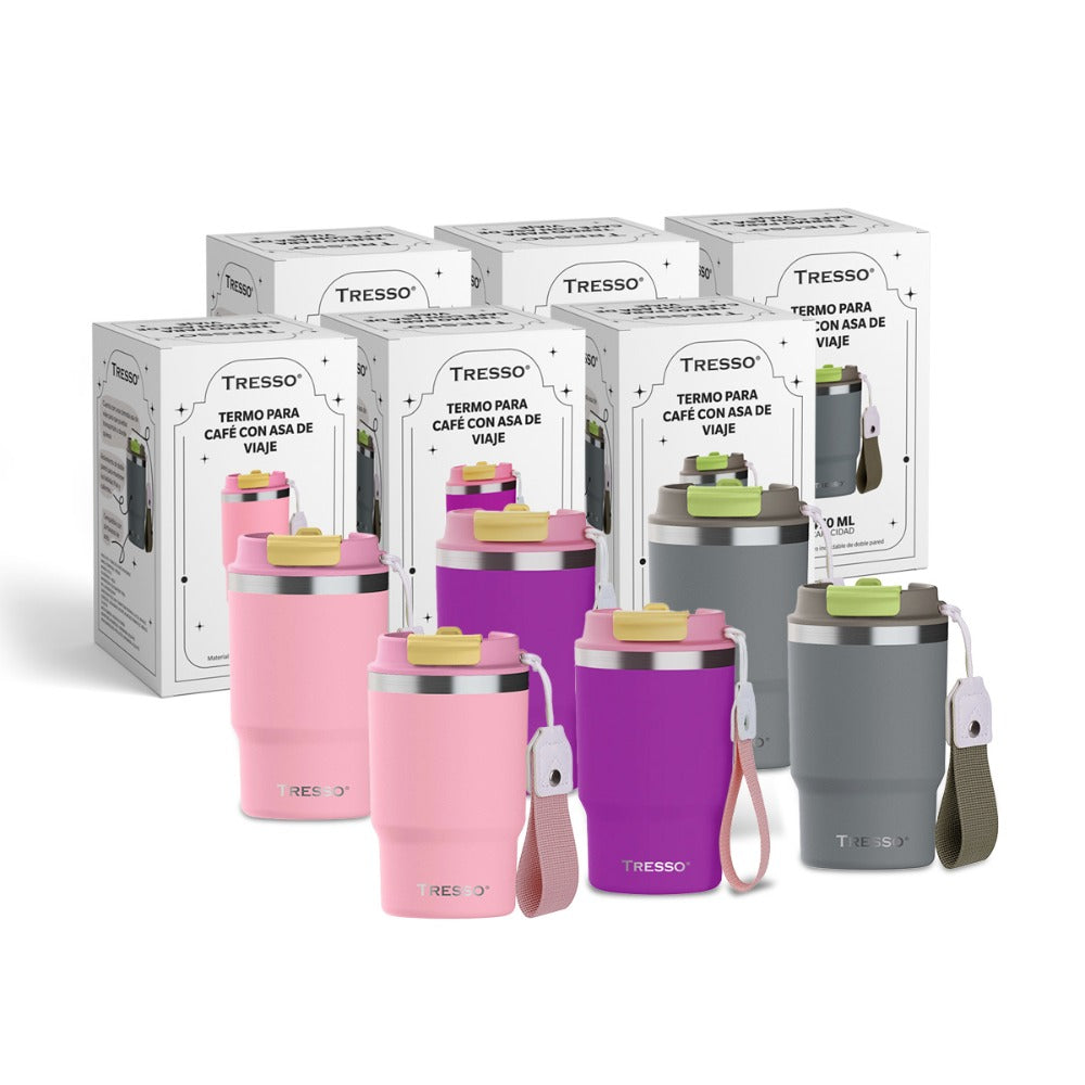 6 pack stainless steel thermos with travel handle