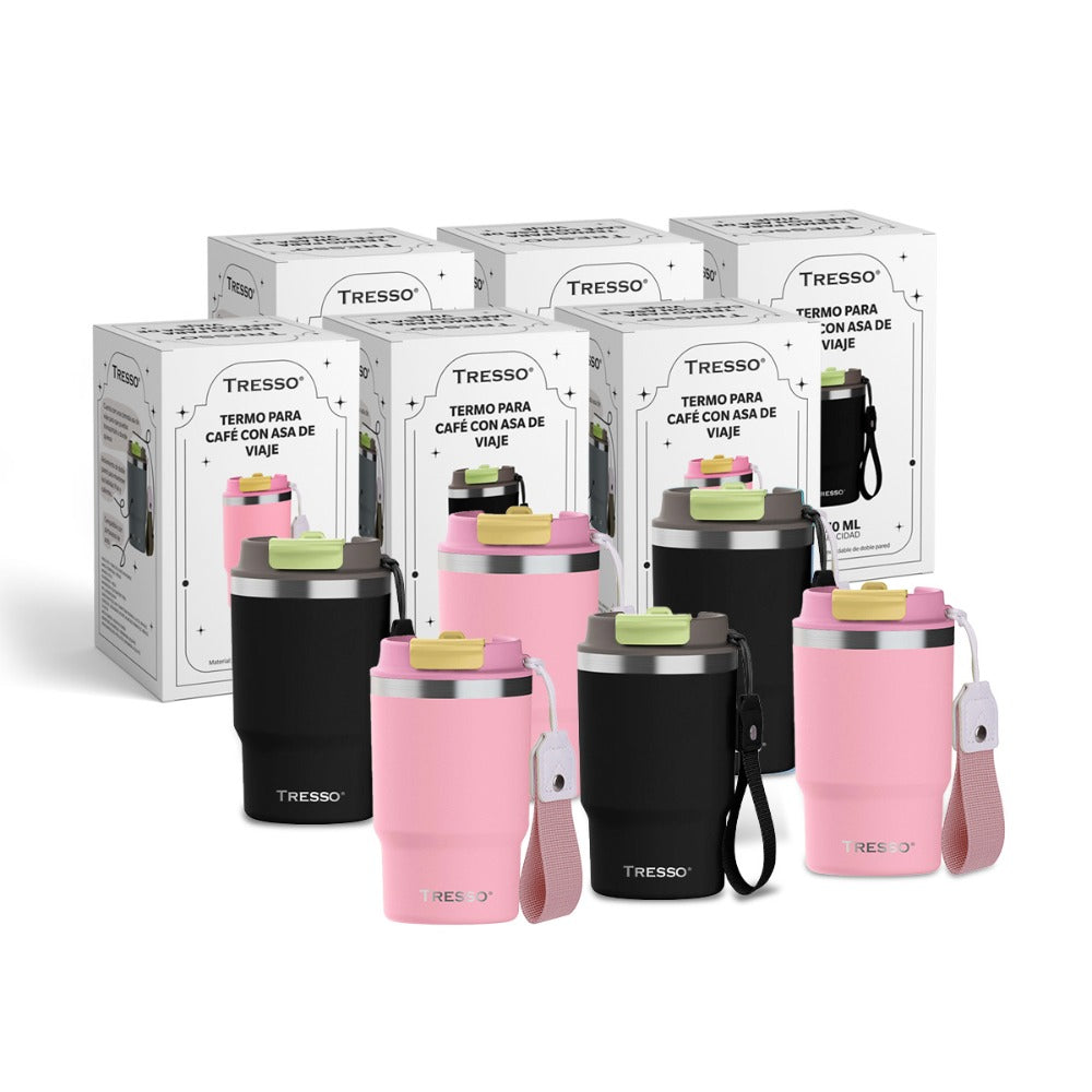 6 pack stainless steel thermos with travel handle