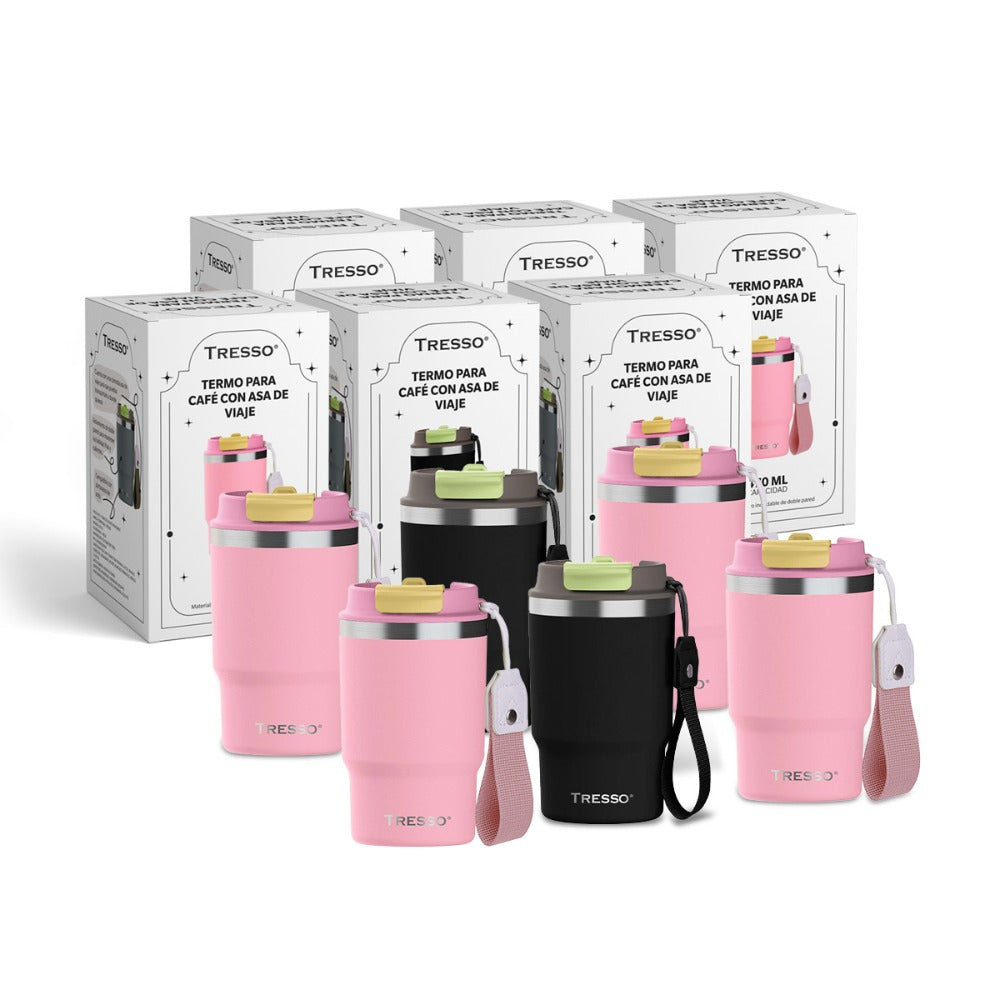 6 pack stainless steel thermos with travel handle