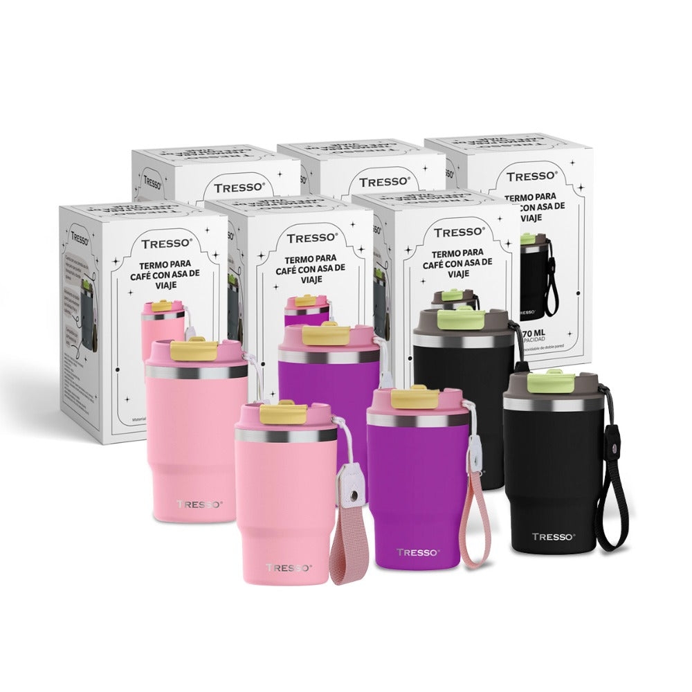 6 pack stainless steel thermos with travel handle