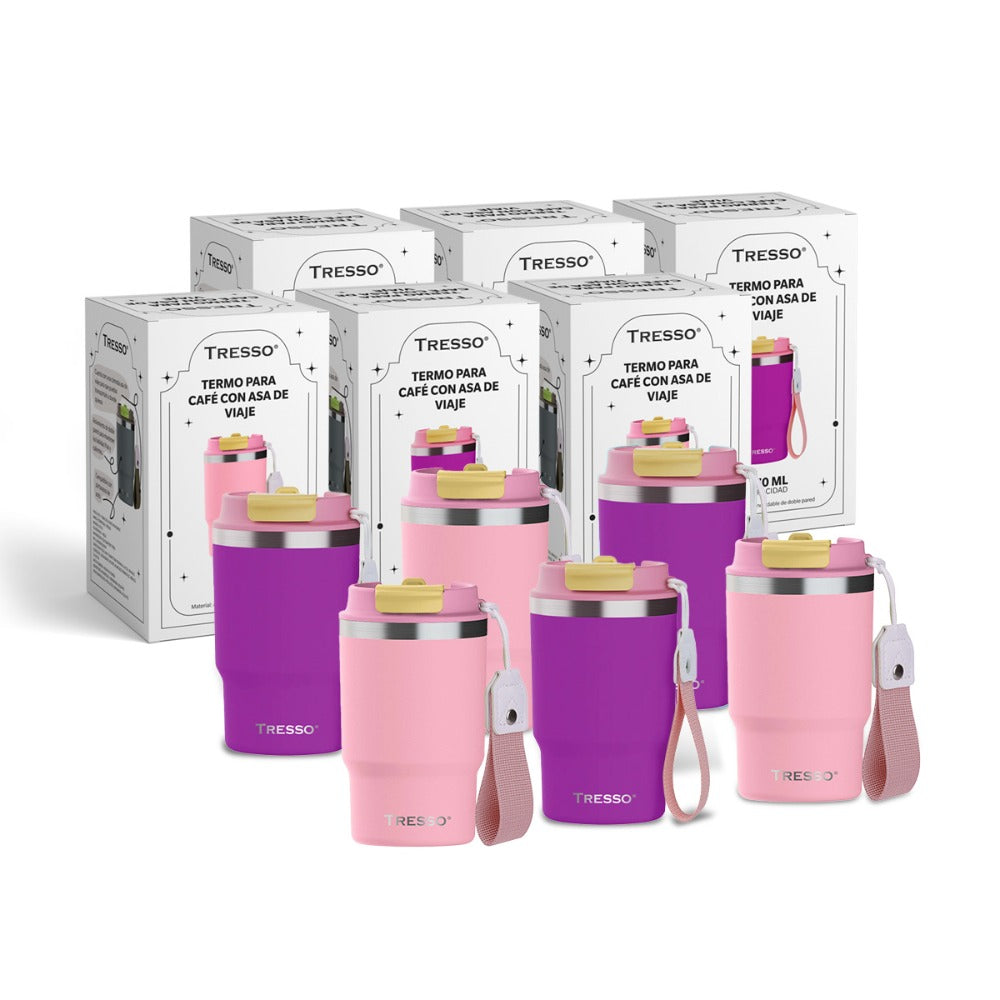 6 pack stainless steel thermos with travel handle