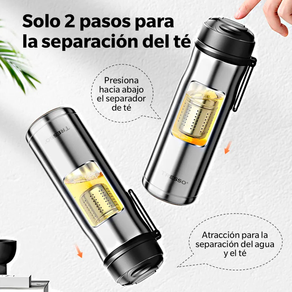 Botella de acero inoxidable 600ml con filtro magnético para té - TRESSO®
