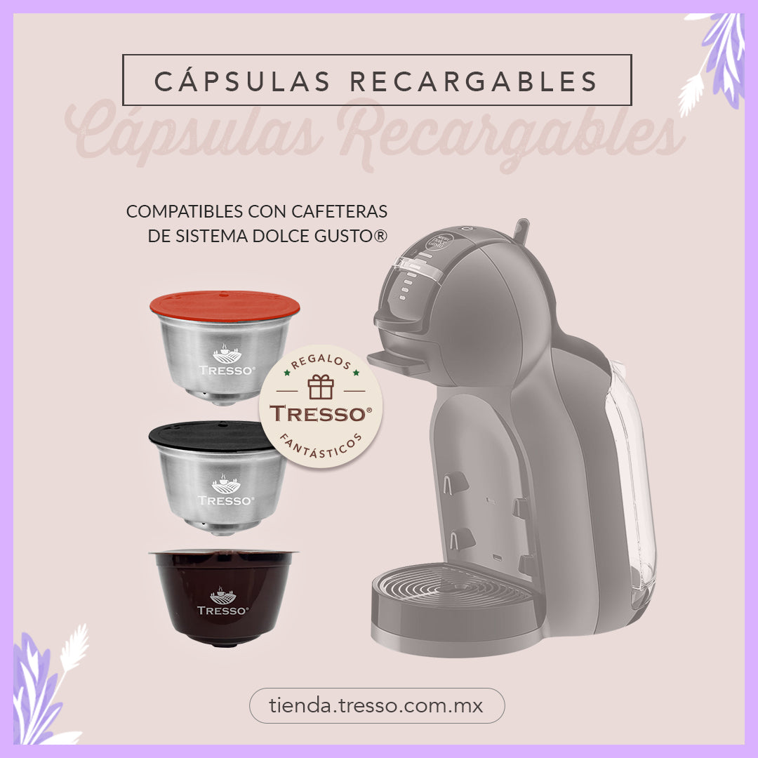 Cápsula recargable para café de acero inoxidable compatible con Dolce Gusto