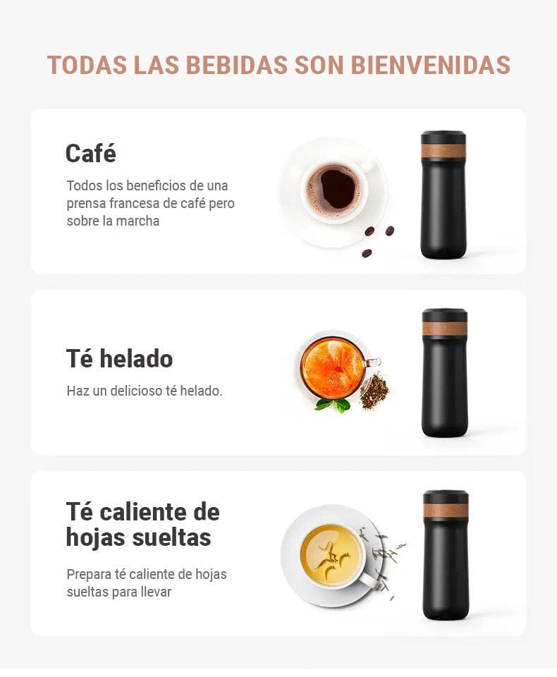 Prensa francesa de viaje antiderrames 320 ml - TRESSO®