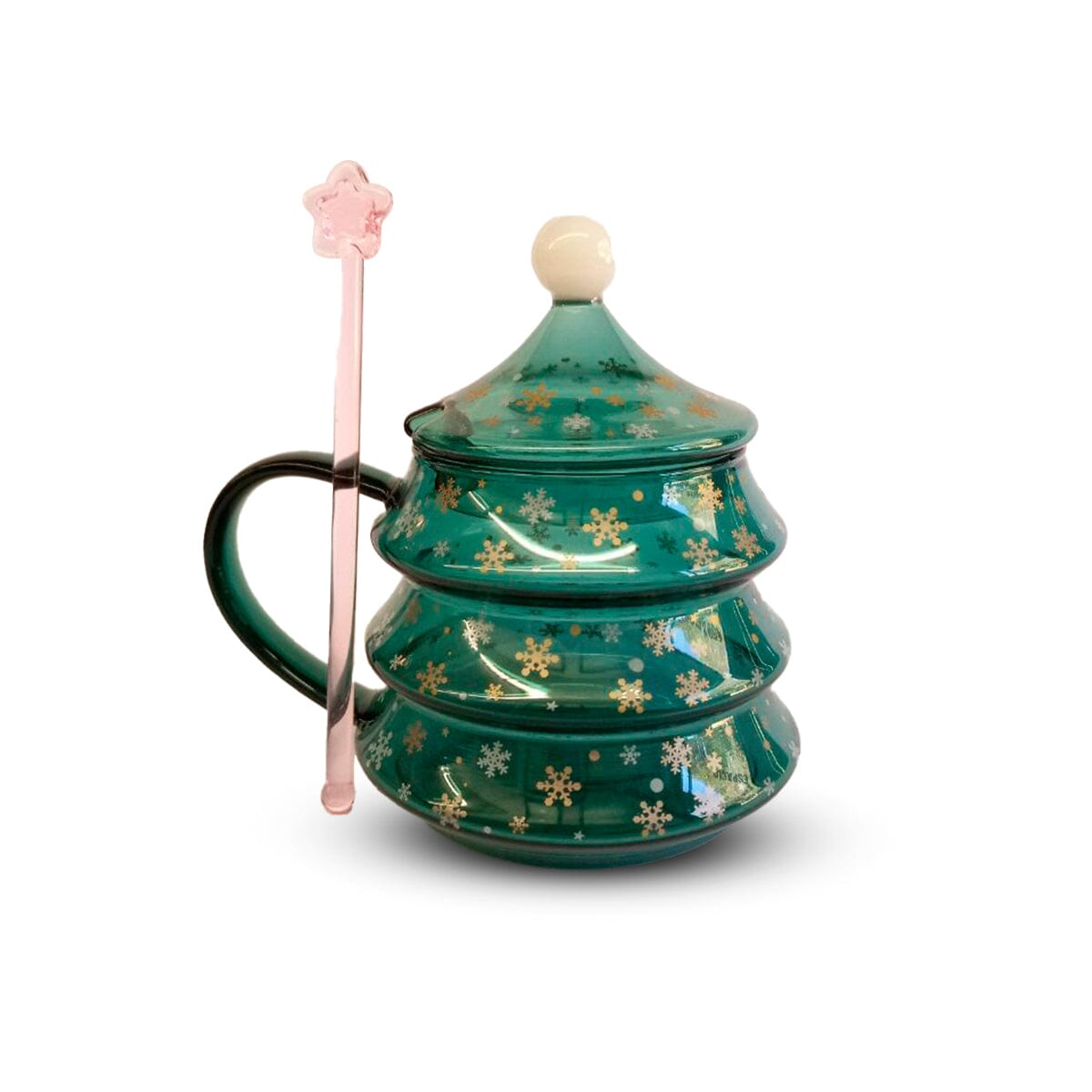 Taza de Vidrio de Doble Pared Árbol de Navidad 500 ml - TRESSO®