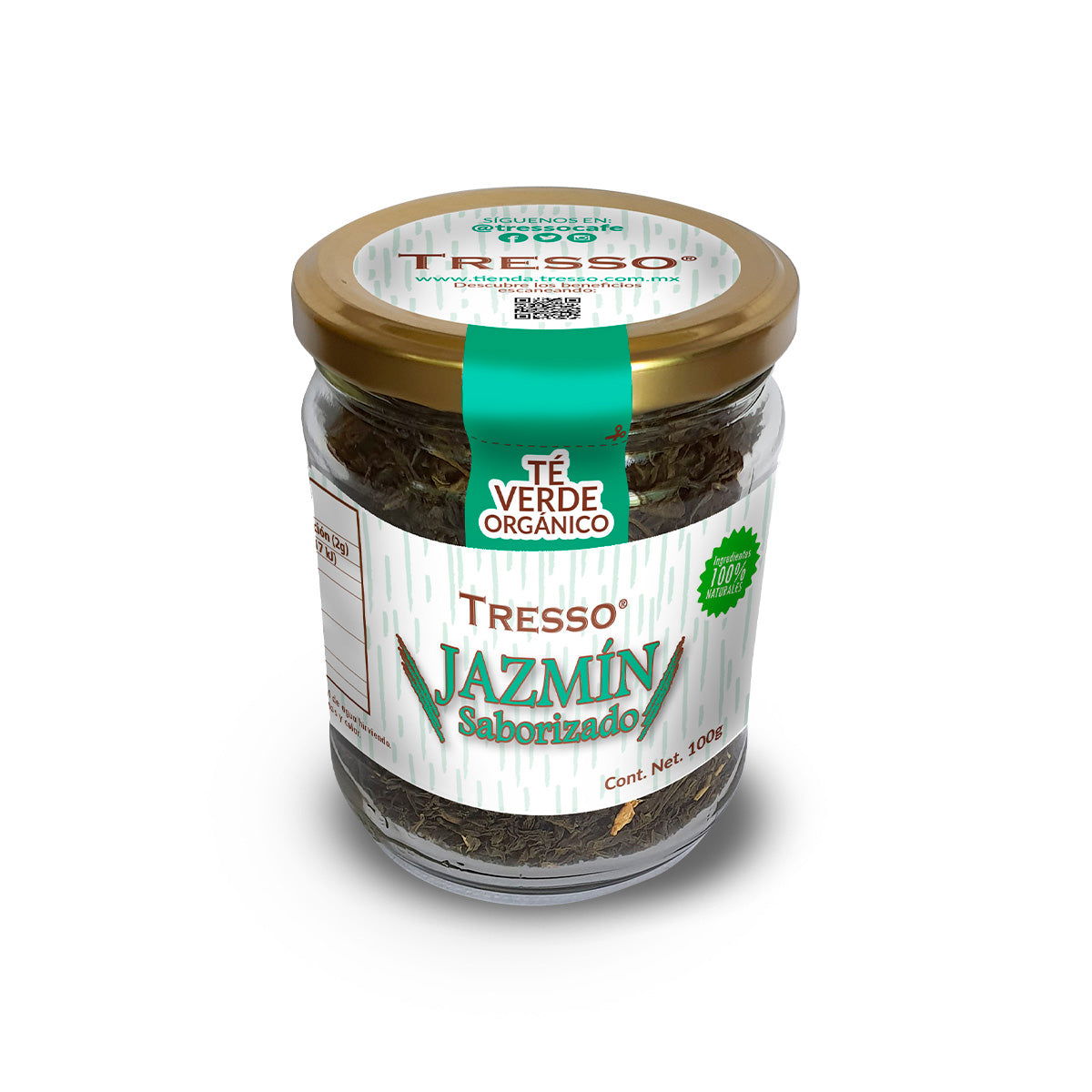 Té Verde Orgánico (Saborizado): Jazmín 23g-100g - TRESSO®