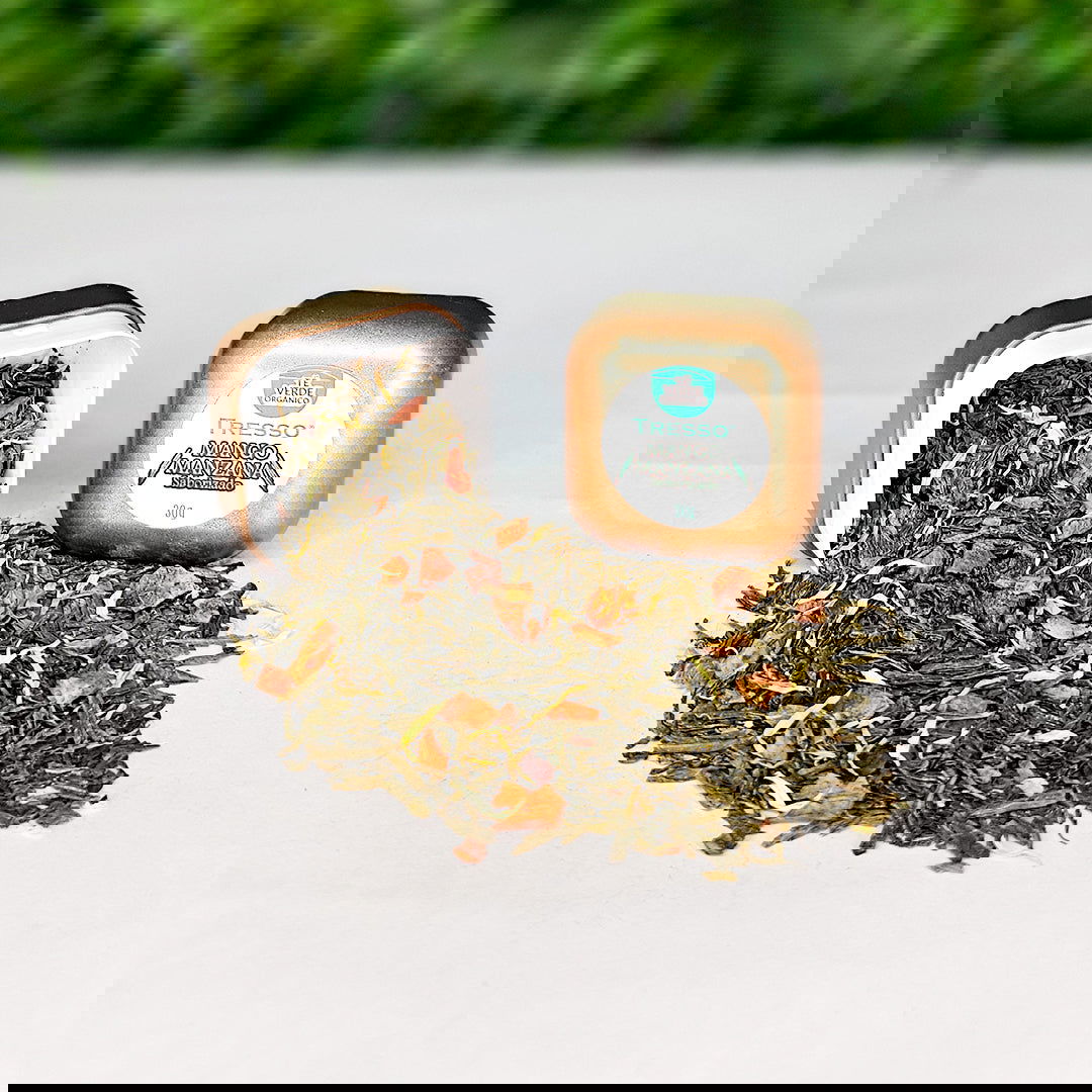 Té Verde Orgánico (Saborizado): Mango-Manzana 23g-100g - TRESSO®