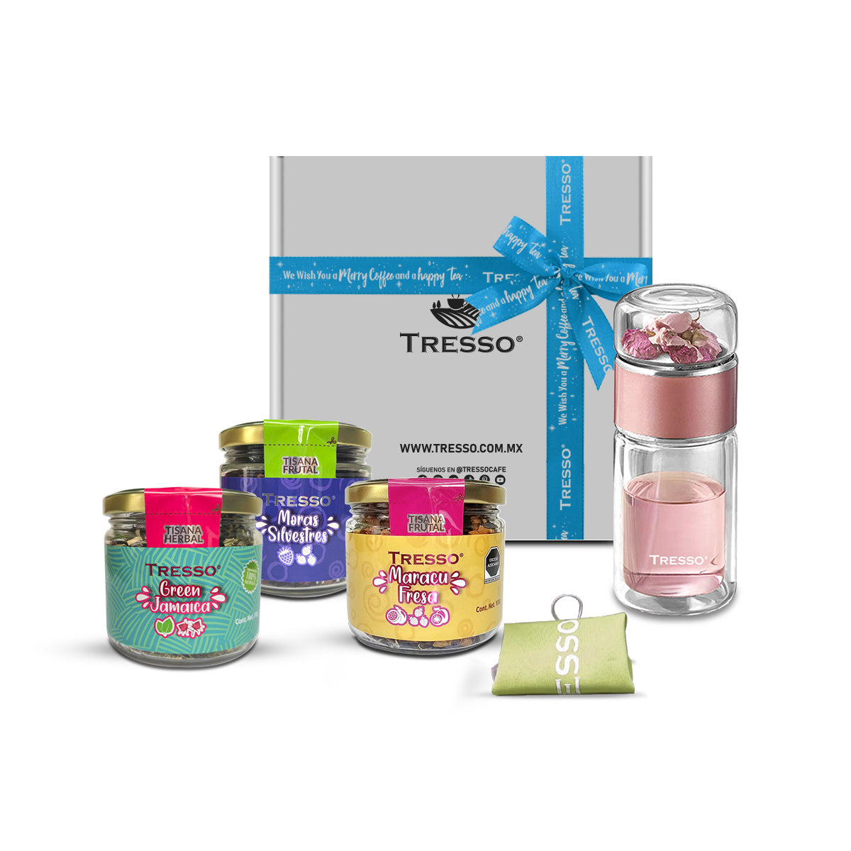 Gift bottle and 3 herbal teas
