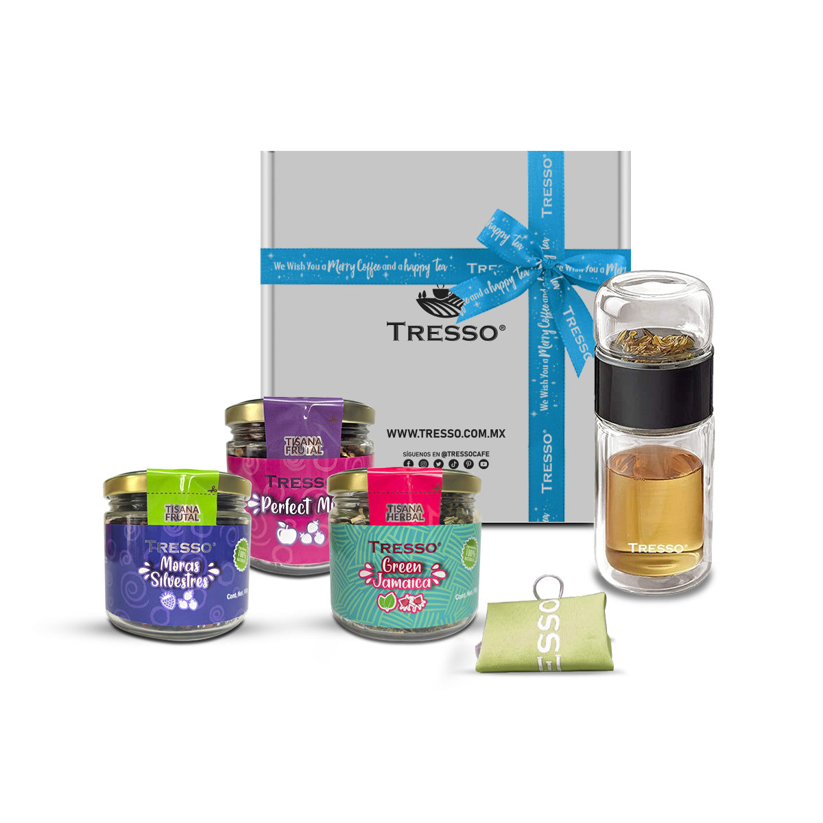 Gift bottle and 3 herbal teas