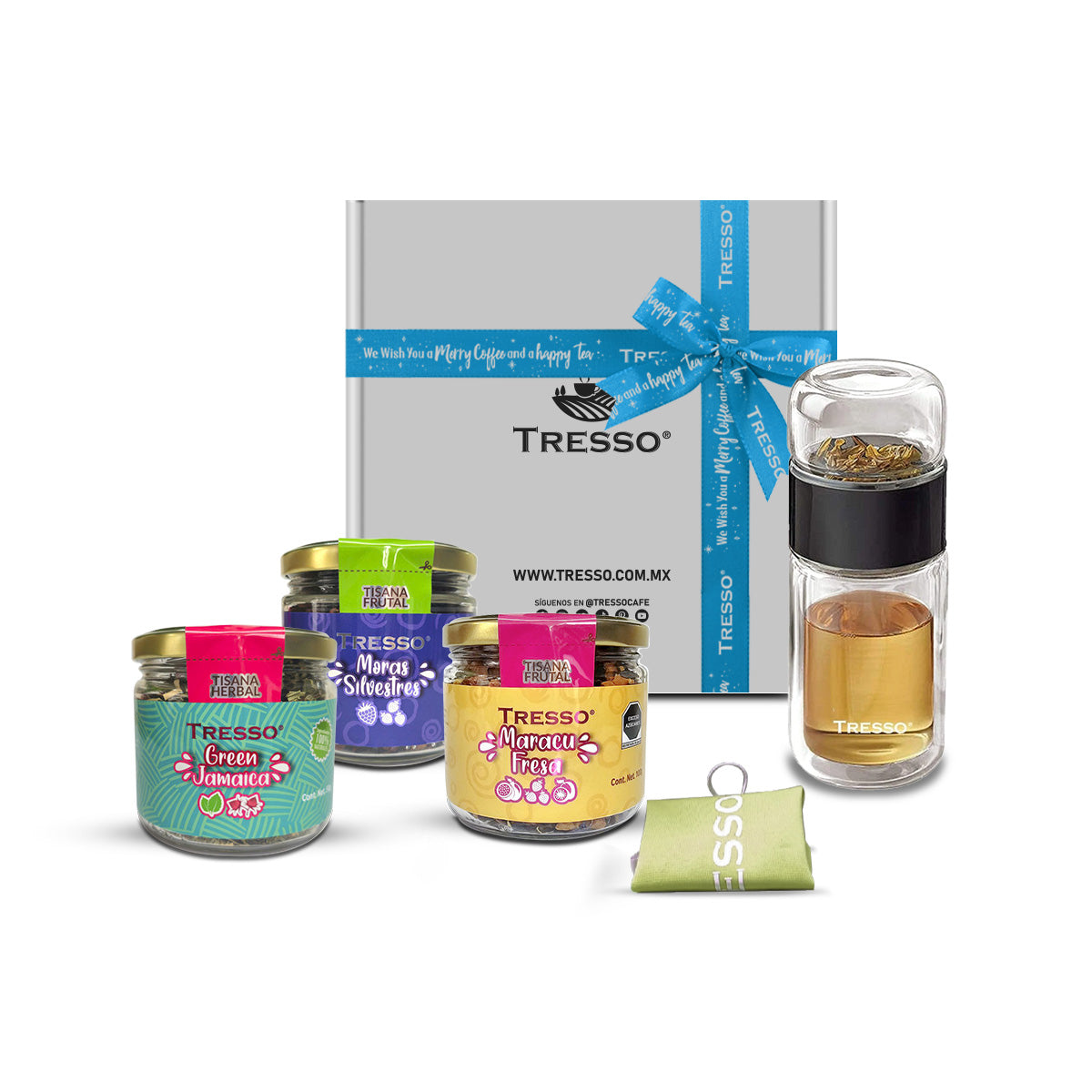 Gift bottle and 3 herbal teas