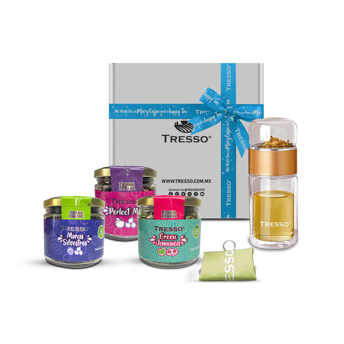 Gift bottle and 3 herbal teas