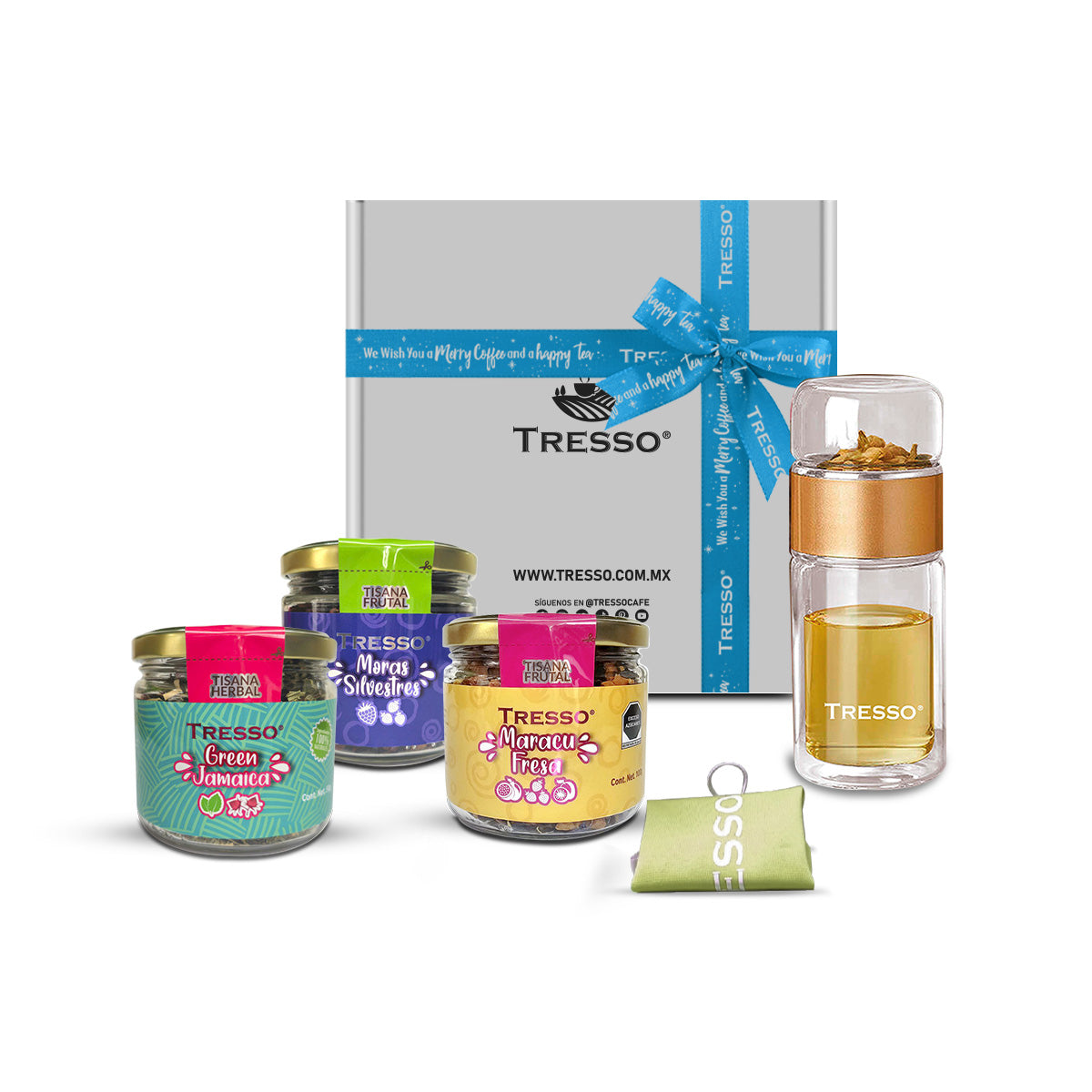 Gift bottle and 3 herbal teas