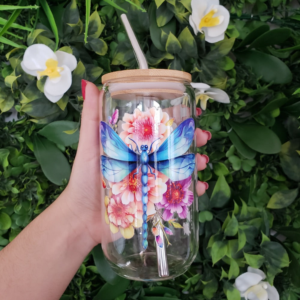 Vaso de cristal sublimado diferentes diseños para mamá 320 ml con popote