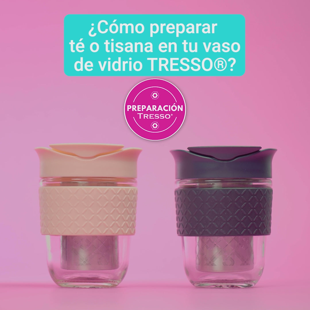 Travel glass with infuser to prepare coffee and tea
