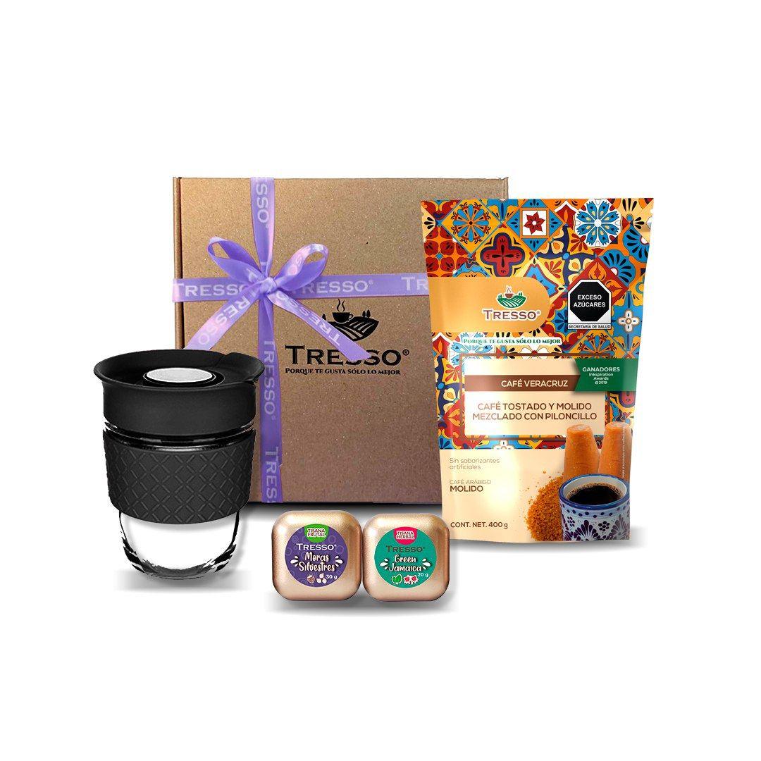 Coffee and Tea Kit TRESSO® Negro Café de Veracruz endulzado con piloncillo 400g 
