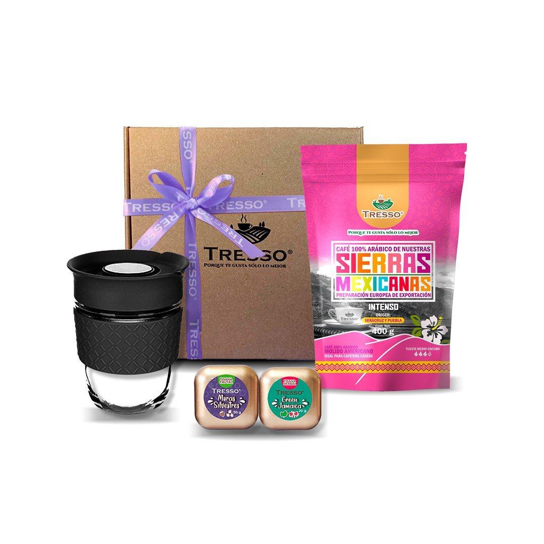 Coffee and Tea Kit TRESSO® Negro Café Sierras Mexicanas 400g 