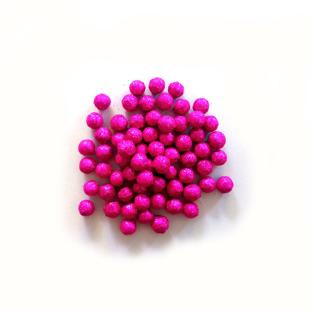 Perlas de azúcar comestibles decorativas grandes color rosa fuerte 70g
