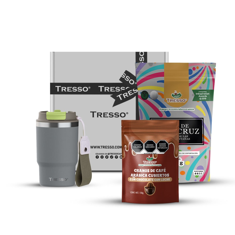 Kit para él  con Termo + Granos con chocolate + Café