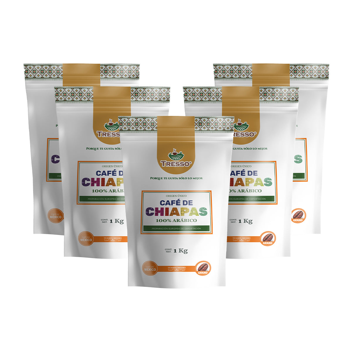 Paquete 5 Bolsas de 1 kg Café de Chiapas (Exclusivo CDMX)