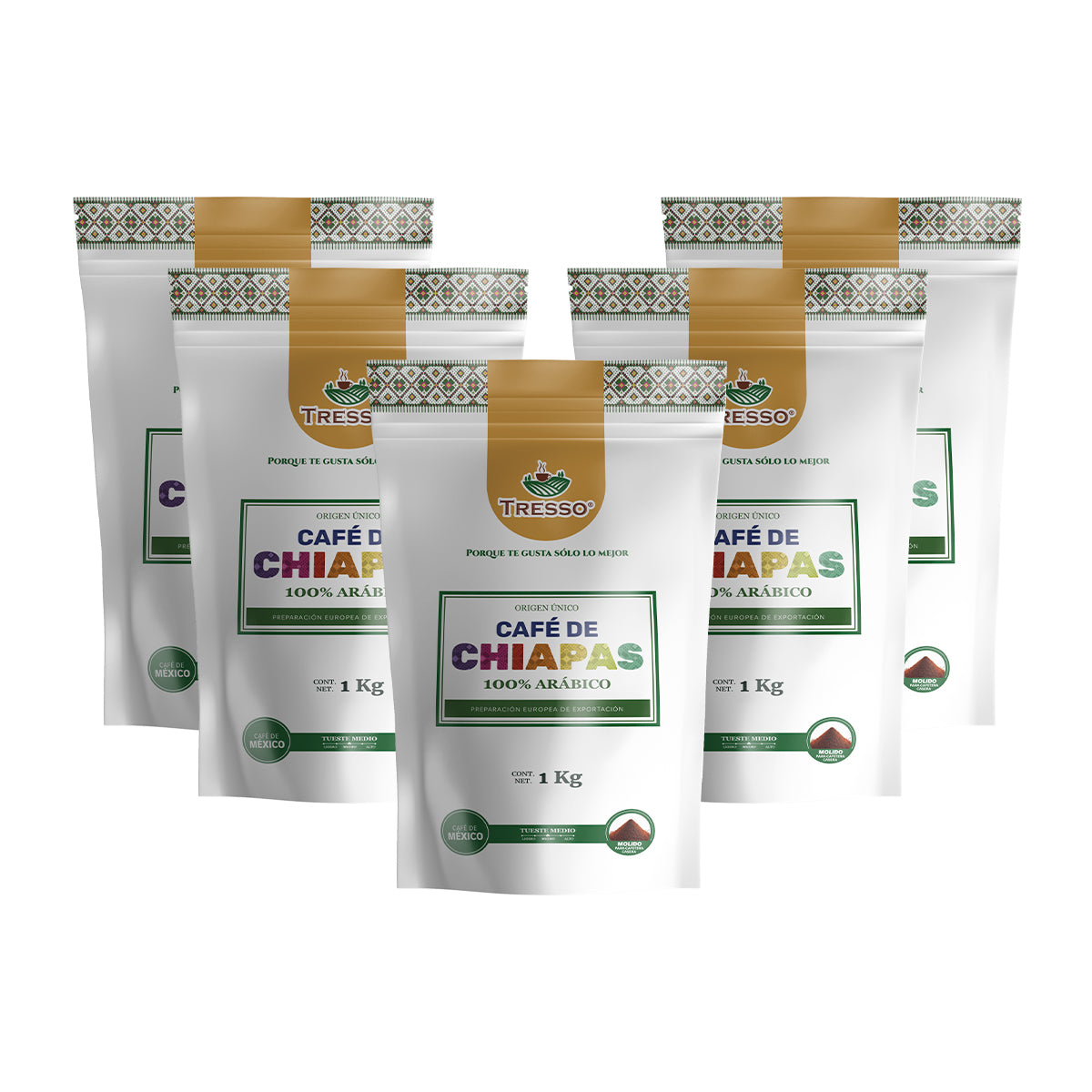 Paquete 5 Bolsas de 1 kg Café de Chiapas (Exclusivo CDMX)