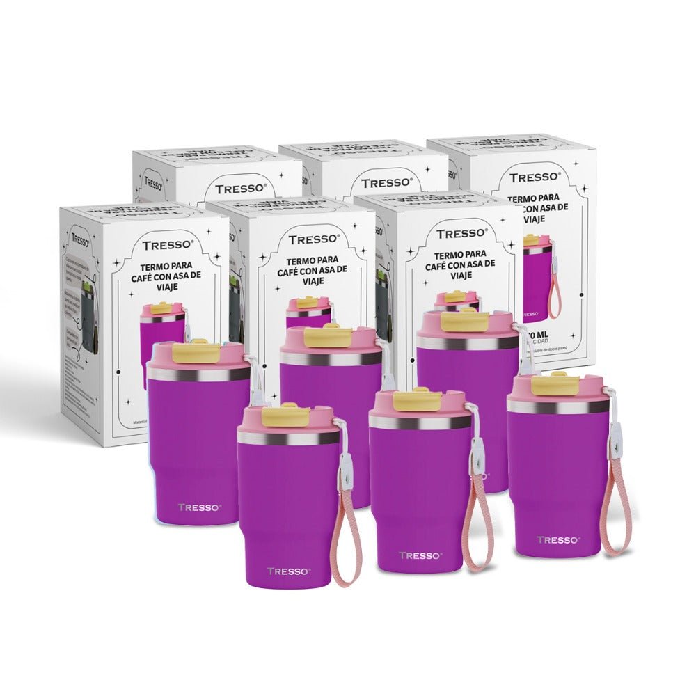 6 pack termo de acero inoxidable con asa de viaje - TRESSO®