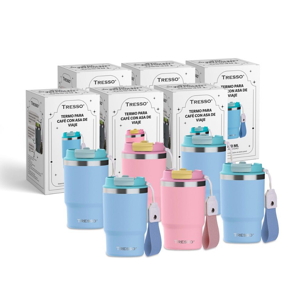 6 pack termo de acero inoxidable con asa de viaje - TRESSO®