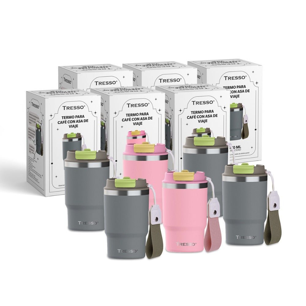 6 pack termo de acero inoxidable con asa de viaje - TRESSO®