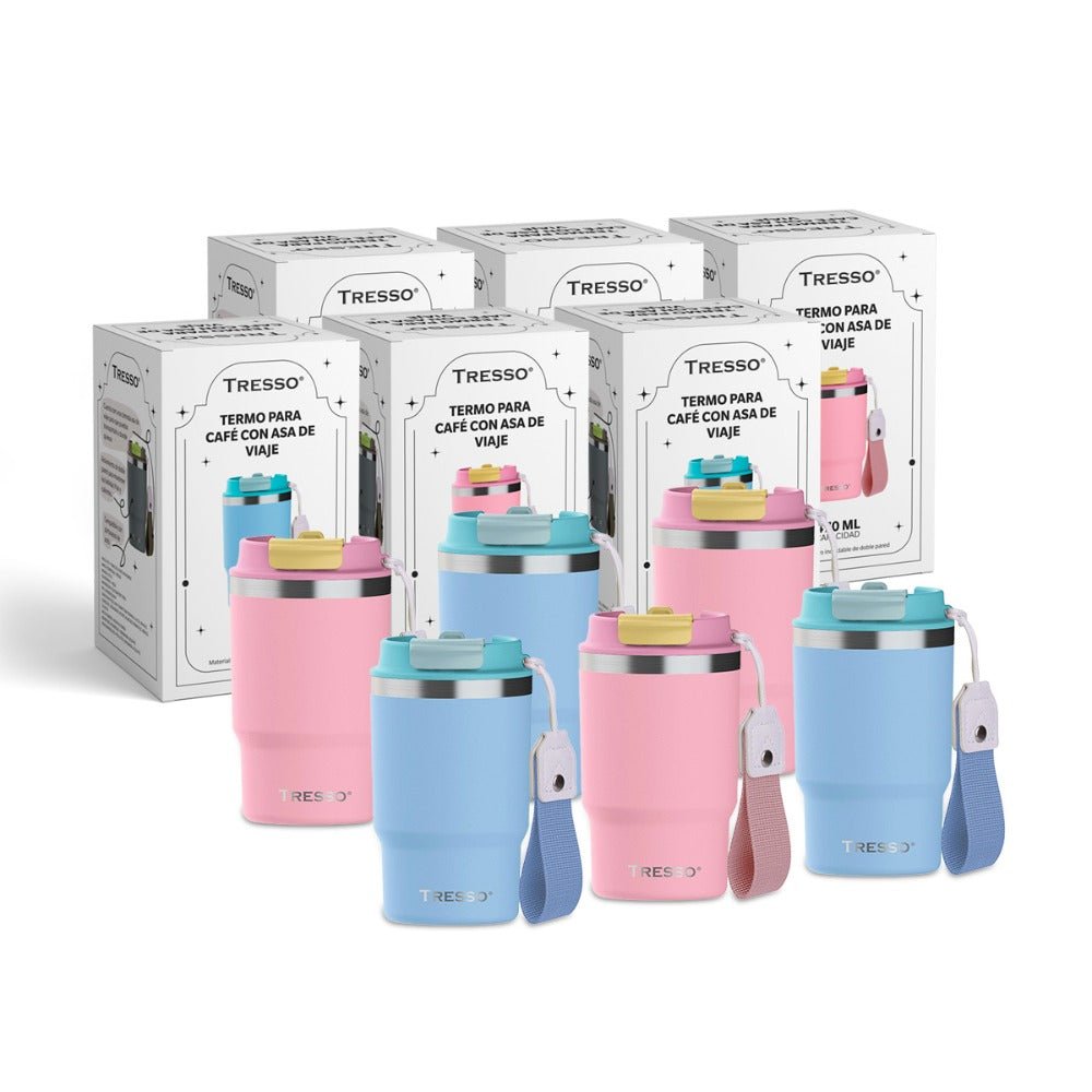 6 pack termo de acero inoxidable con asa de viaje - TRESSO®