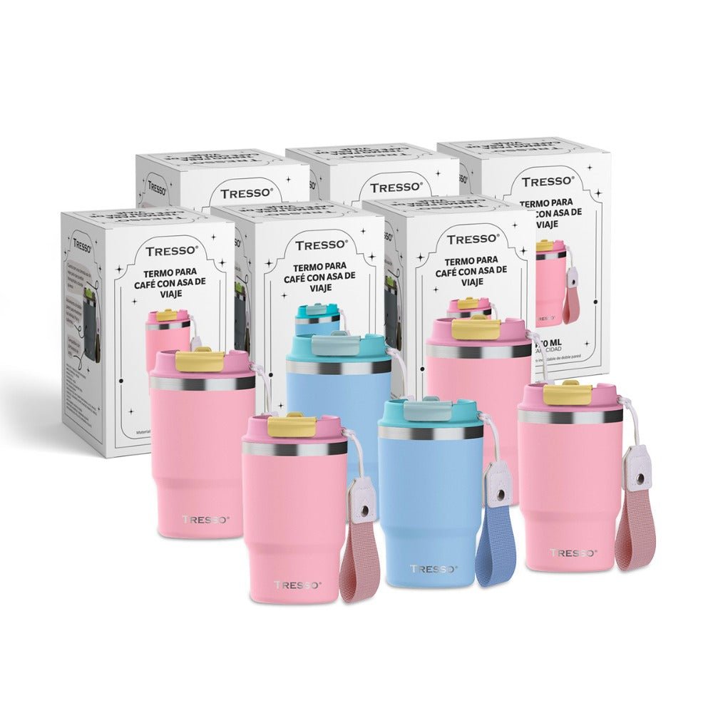 6 pack termo de acero inoxidable con asa de viaje - TRESSO®