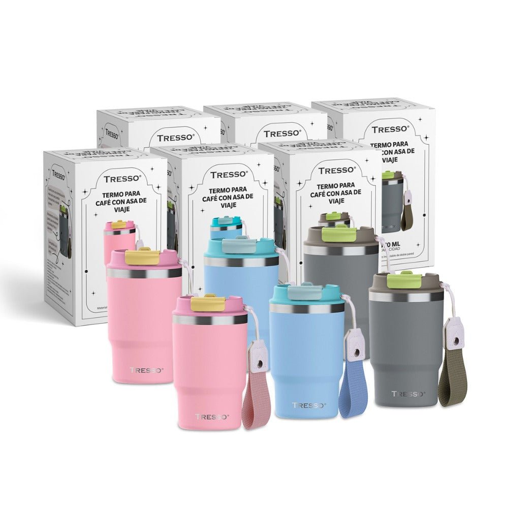 6 pack termo de acero inoxidable con asa de viaje - TRESSO®