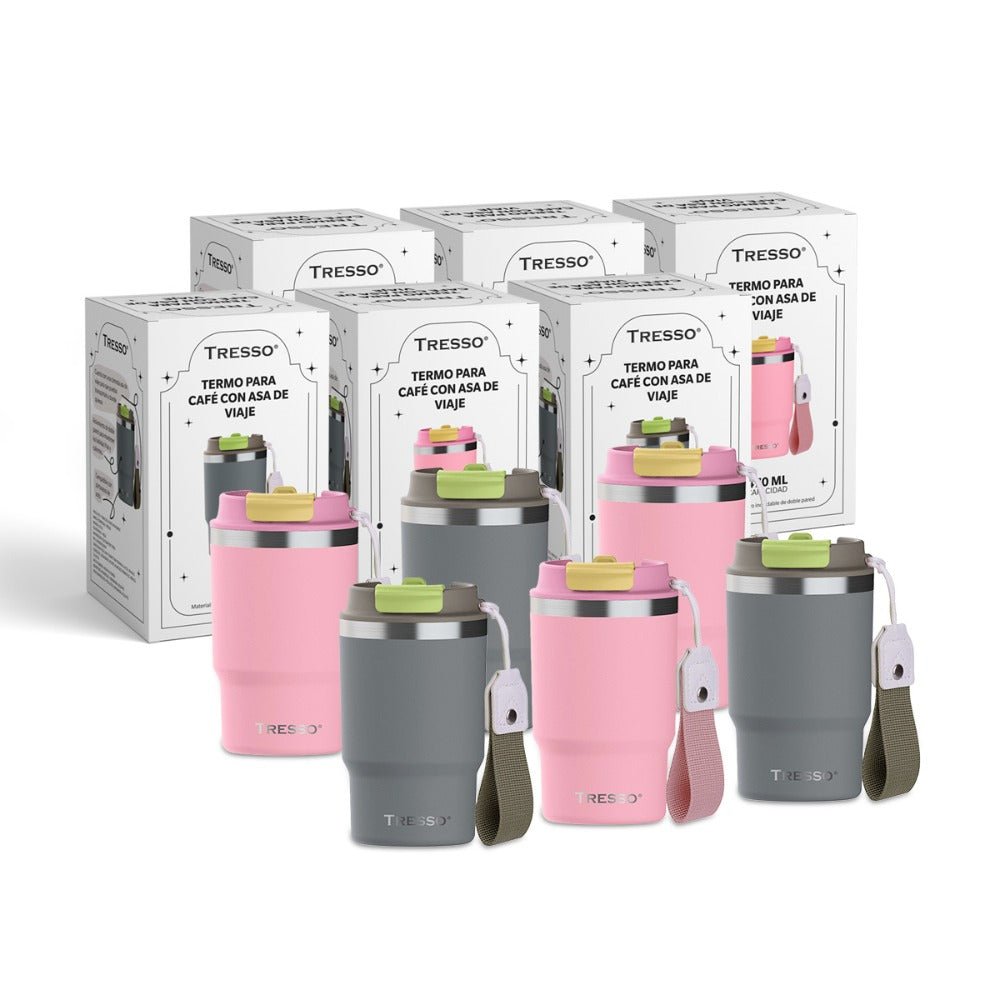 6 pack termo de acero inoxidable con asa de viaje - TRESSO®