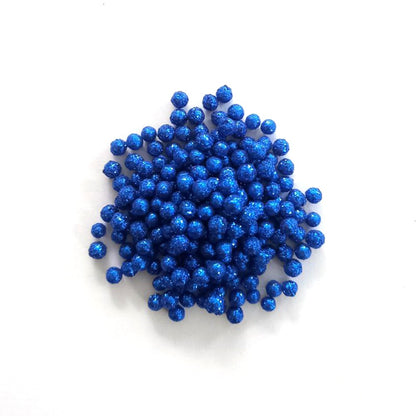 Perlas de azúcar comestibles decorativas medianas color azul rey 70g