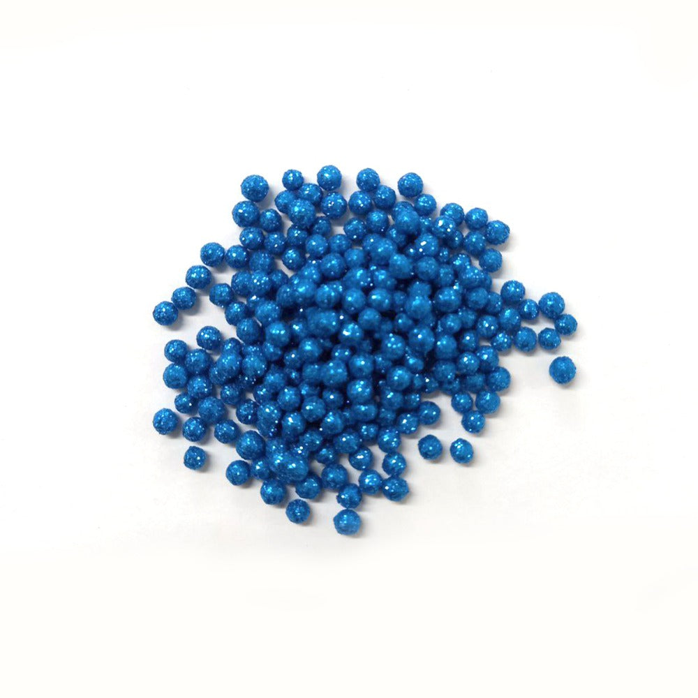 Perlas de azúcar comestibles decorativas medianas color azul celeste 70g