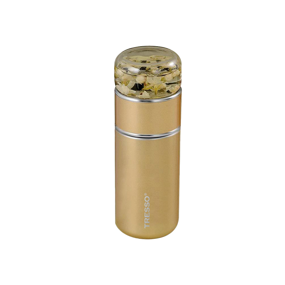 Stainless steel bottle with glass lid for Him
