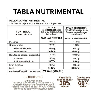 Café de Veracruz endulzado con Piloncillo 250g-400 g - TRESSO® 