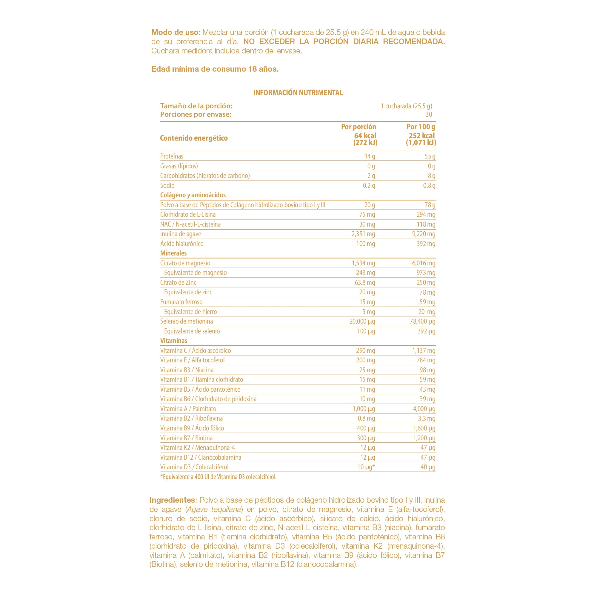 Collagen Complex | Fórmula Multi-Ingredientes 22 en 1: Colágeno Tipo I y III, Ácido Hialurónico, Vitaminas y Minerales | 765g