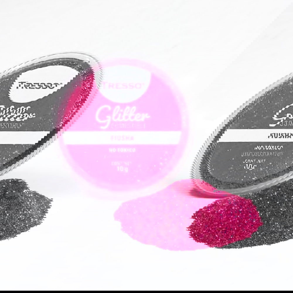 Glitter comestible color fiusha 10g - TRESSO®
