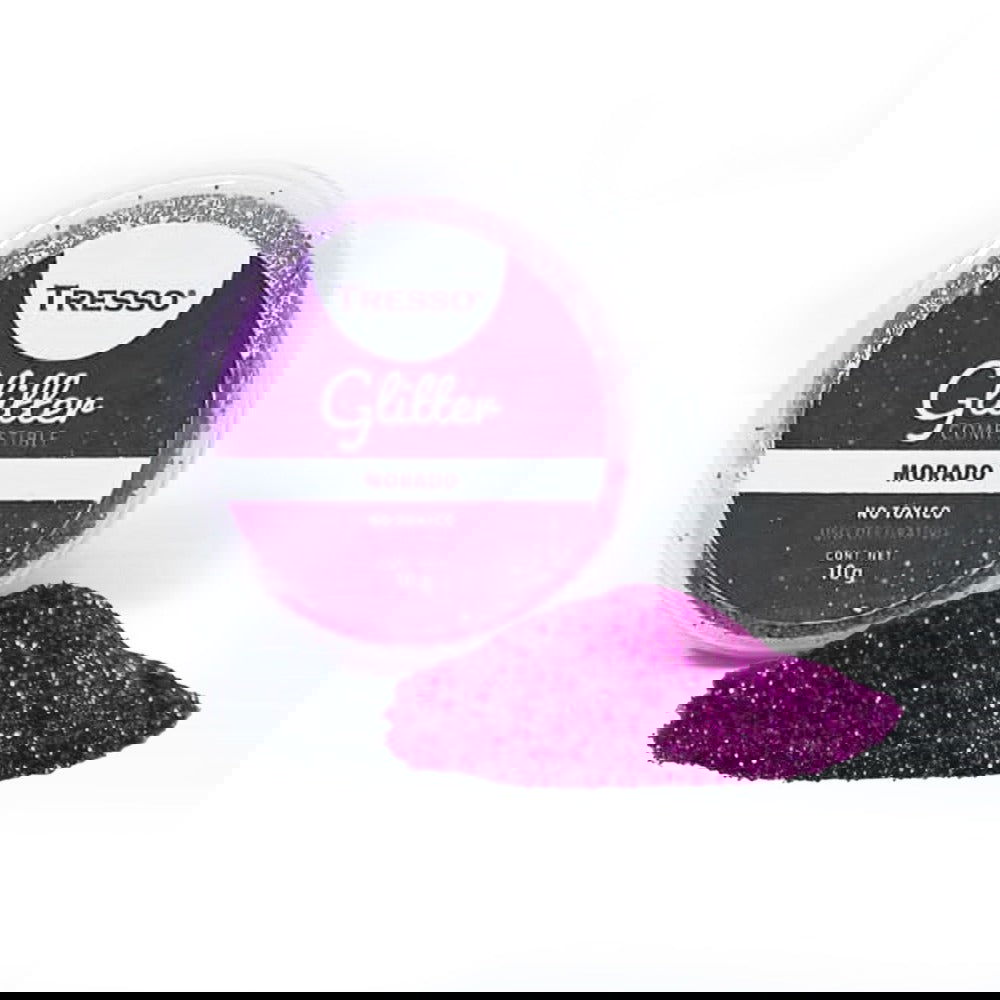 Glitter comestible color morado 10g - TRESSO®
