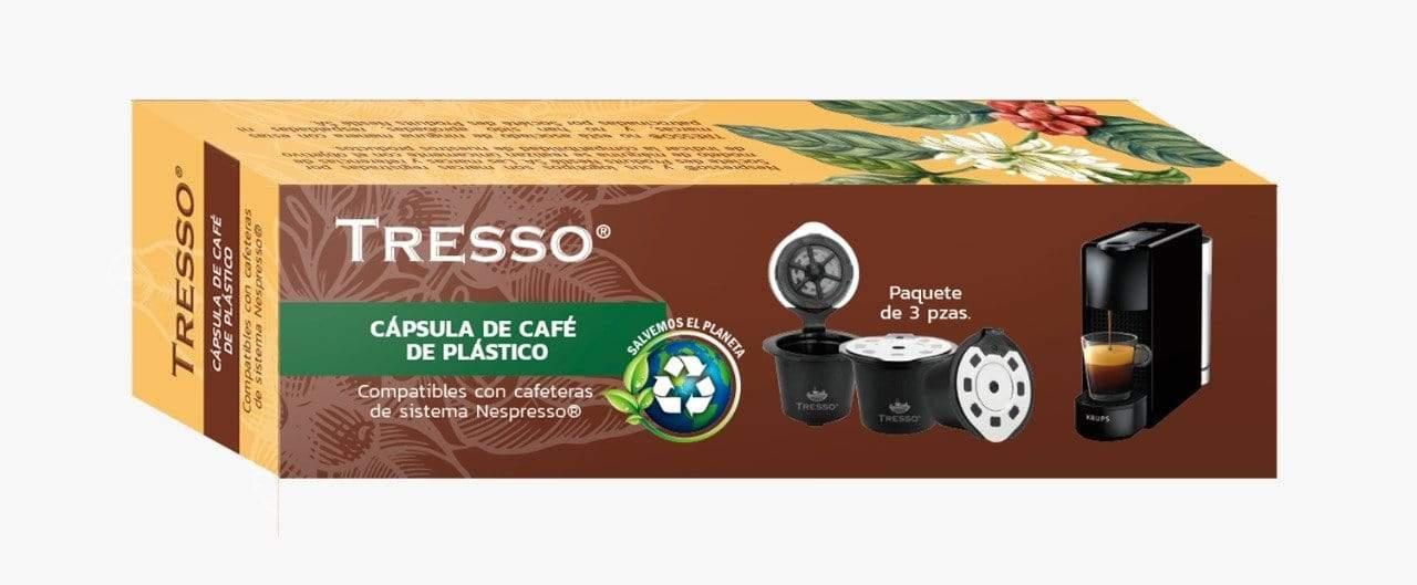 Kit de 3 Cápsulas de Café de Plástico Reutilizables Compatibles Con Cafeteras de Sistema NESPRESSO® - TRESSO® 