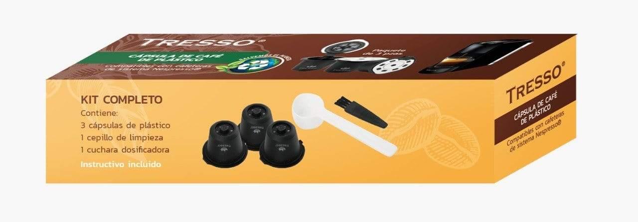 Kit de 3 Cápsulas de Café de Plástico Reutilizables Compatibles Con Cafeteras de Sistema NESPRESSO® - TRESSO® 
