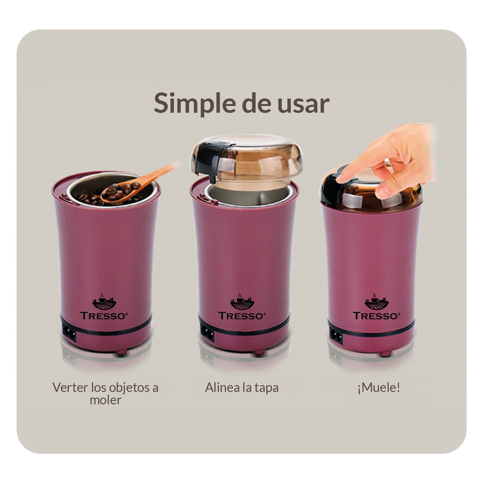Molino Eléctrico de Acero Inoxidable 50 g - TRESSO® 