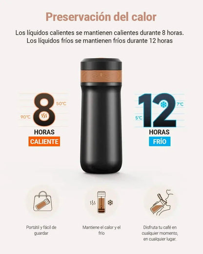 Prensa francesa de viaje antiderrames 320 ml - TRESSO® 