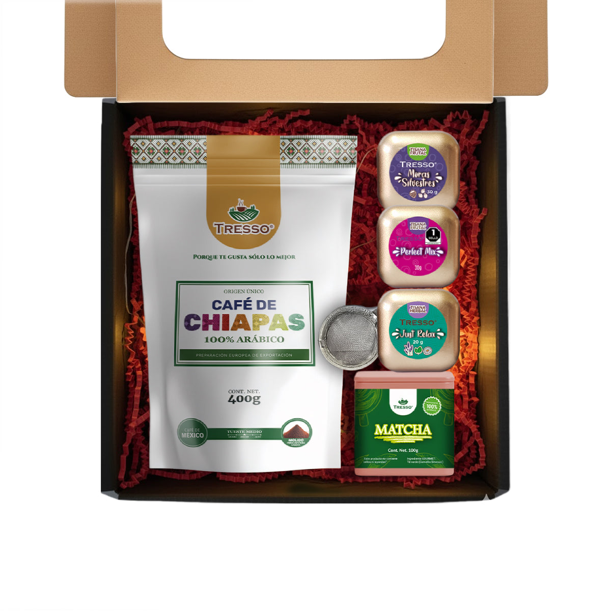 Regalo de café y tisanas + granos con chocolate