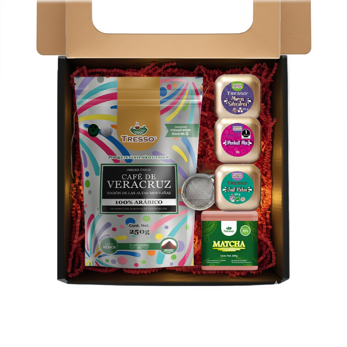 Regalo de café y tisanas + granos con chocolate