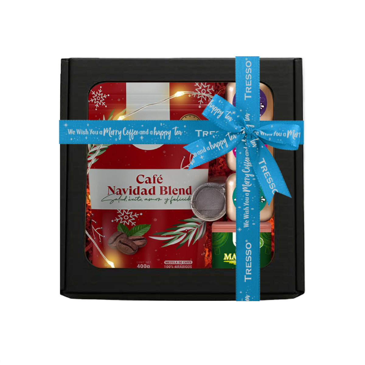 Regalo de café y tisanas + granos con chocolate