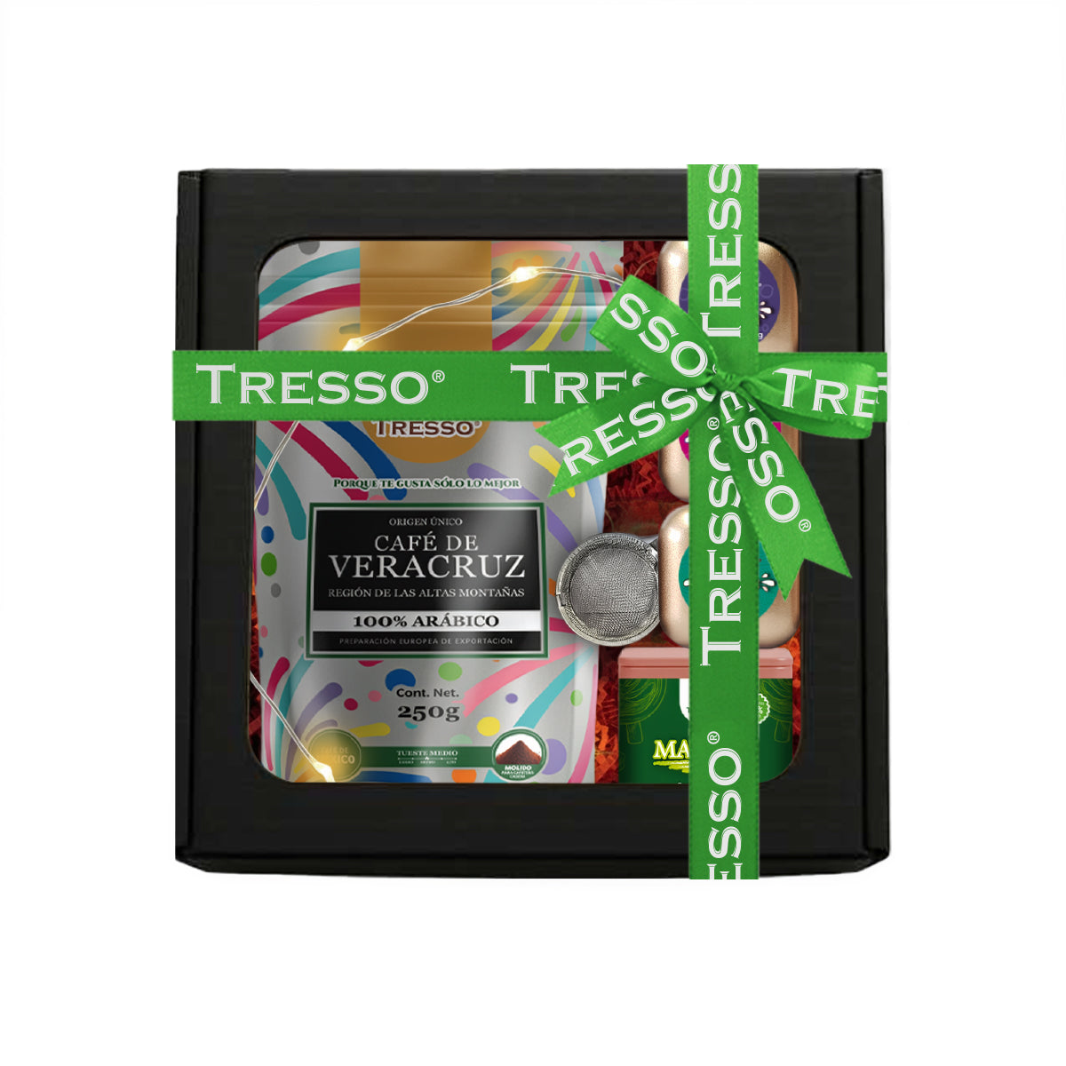 Regalo de café y tisanas + granos con chocolate