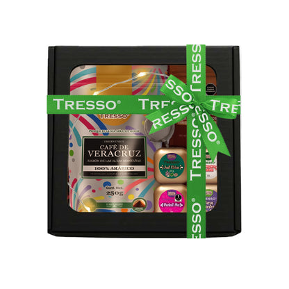 Regalo de café y tisanas con infusor + granos de cafe con chocolate