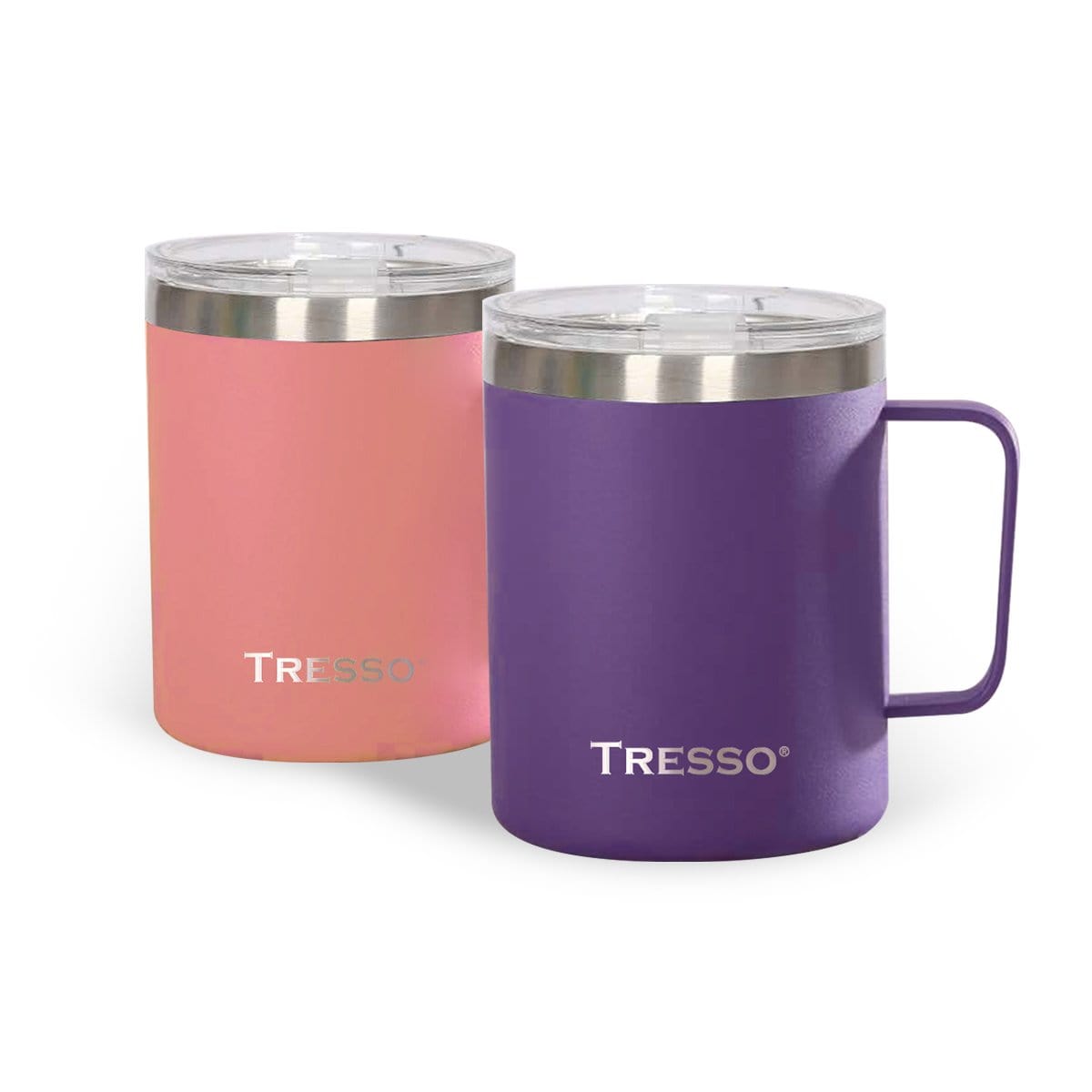 Set de 2 Tazas de Acero Inoxidable con Tapa - TRESSO® 