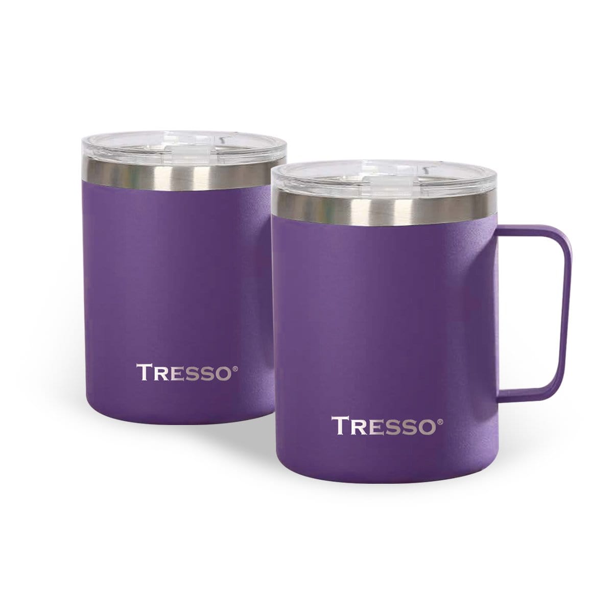 Set de 2 Tazas de Acero Inoxidable con Tapa - TRESSO® 