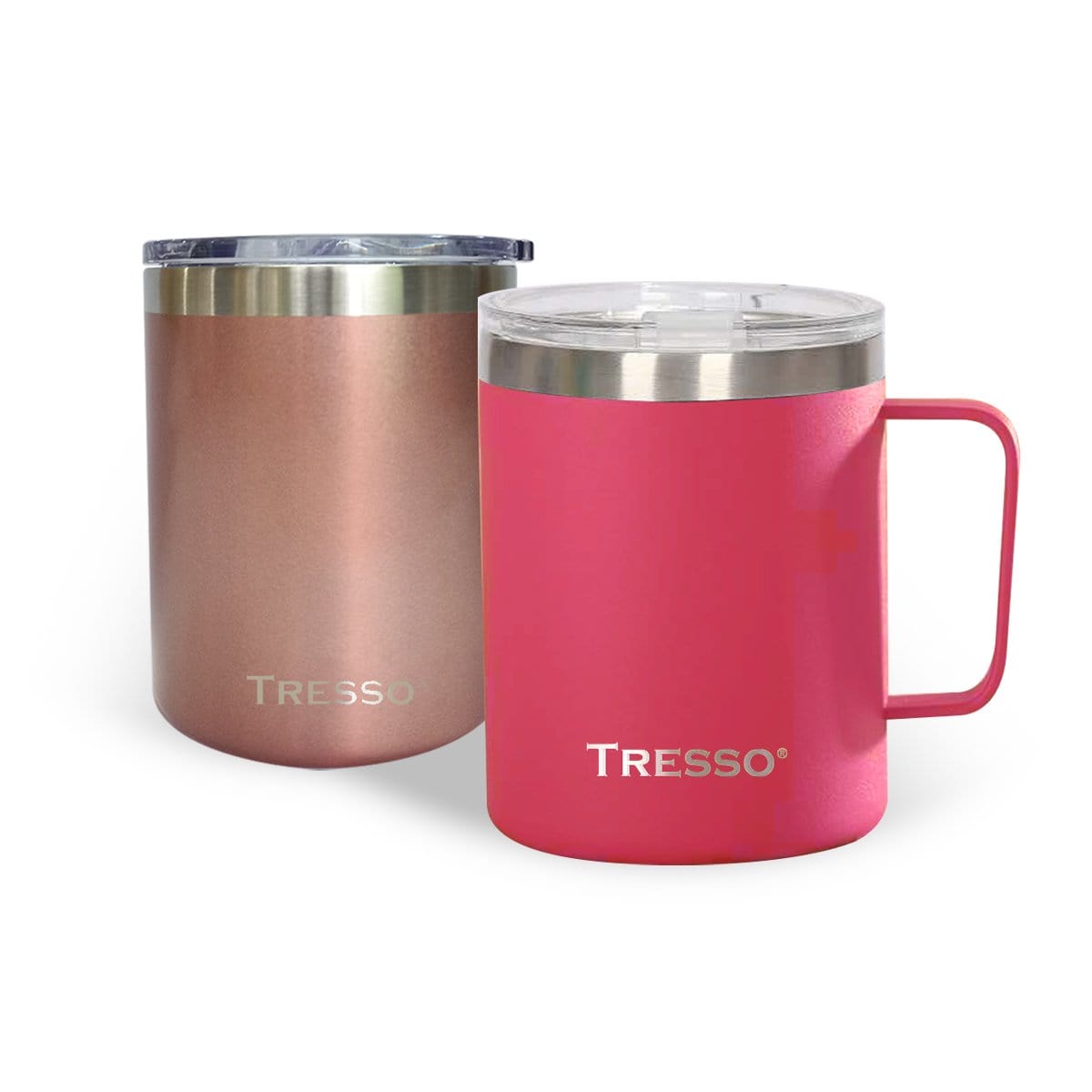 Set de 2 Tazas de Acero Inoxidable con Tapa - TRESSO® 